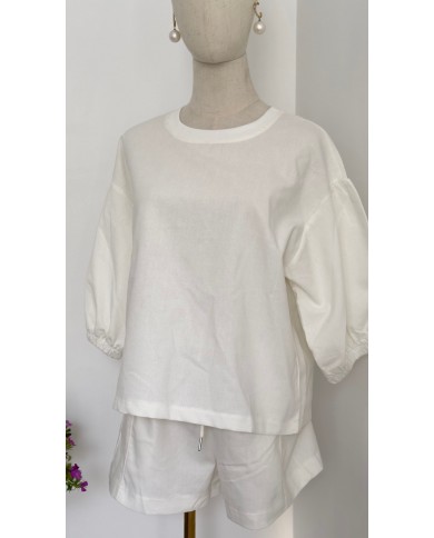 T-SHIRT ENSEMBLE COTON BLANC