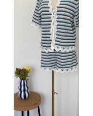 SHORT ENSEMBLE VAGUE BLEU