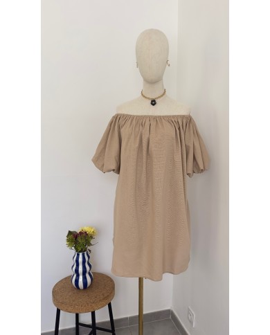 ROBE COL BATEAU SABLE