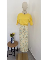 JUPE FLEURS JAUNE