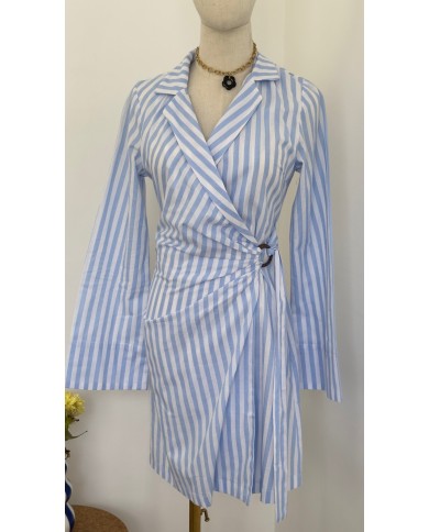 ROBE À RAYURES BLEU
