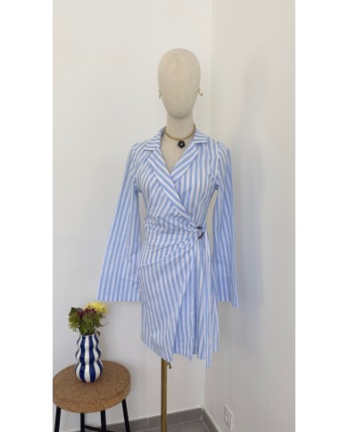 ROBE À RAYURES BLEU