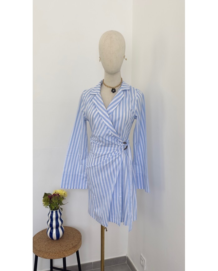 ROBE À RAYURES BLEU