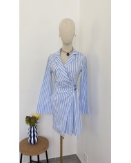 ROBE À RAYURES BLEU