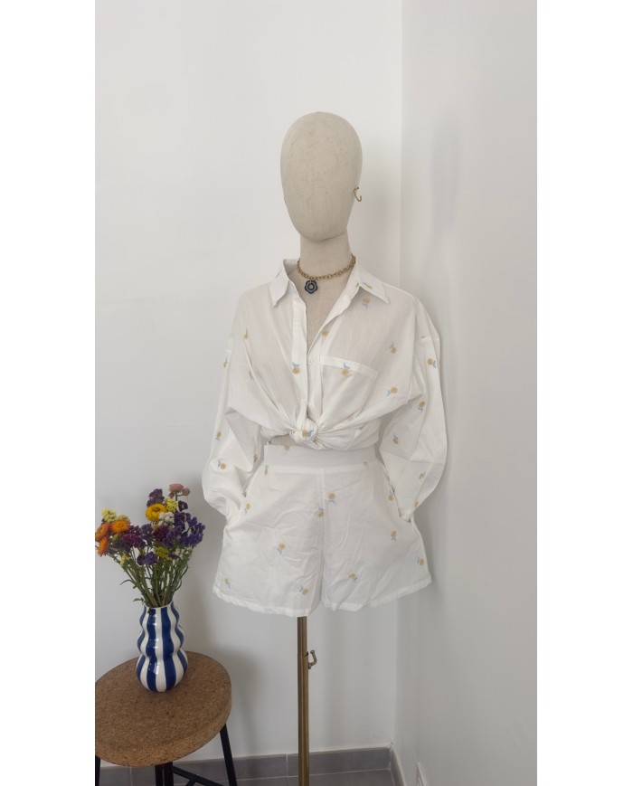 CHEMISE ENSEMBLE BRODÉ