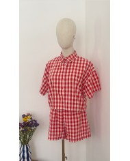 SHORT ENSEMBLE VICHY ROUGE