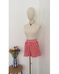 SHORT ENSEMBLE VICHY ROUGE