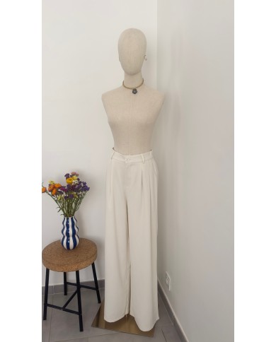 PANTALON ENSEMBLE ÉCRU