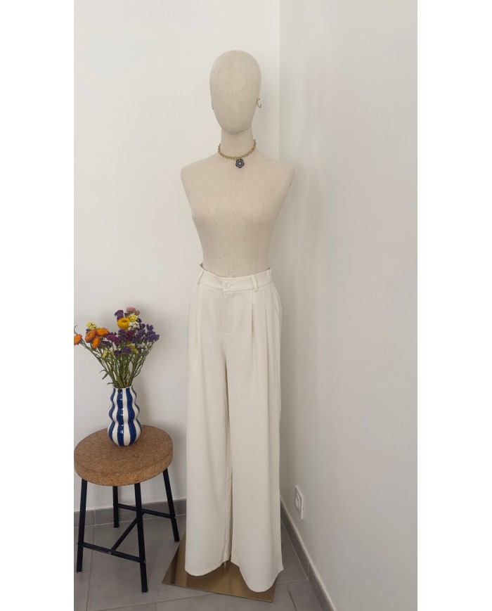 PANTALON ENSEMBLE ÉCRU