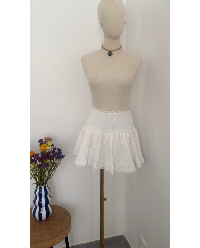MINI JUPE DENTELLE BLANCHE