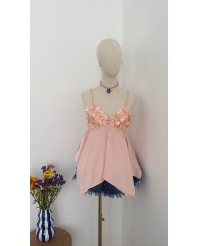 TOP EN SATIN ROSE