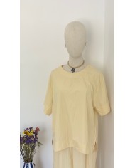 PANTALON ENSEMBLE JAUNE BEURRE