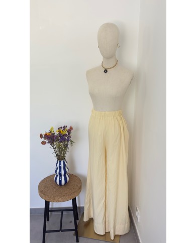 PANTALON ENSEMBLE JAUNE BEURRE