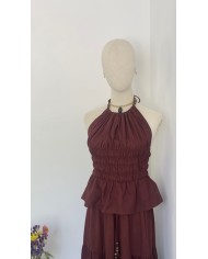 SHORT ENSEMBLE RAYURES VERT