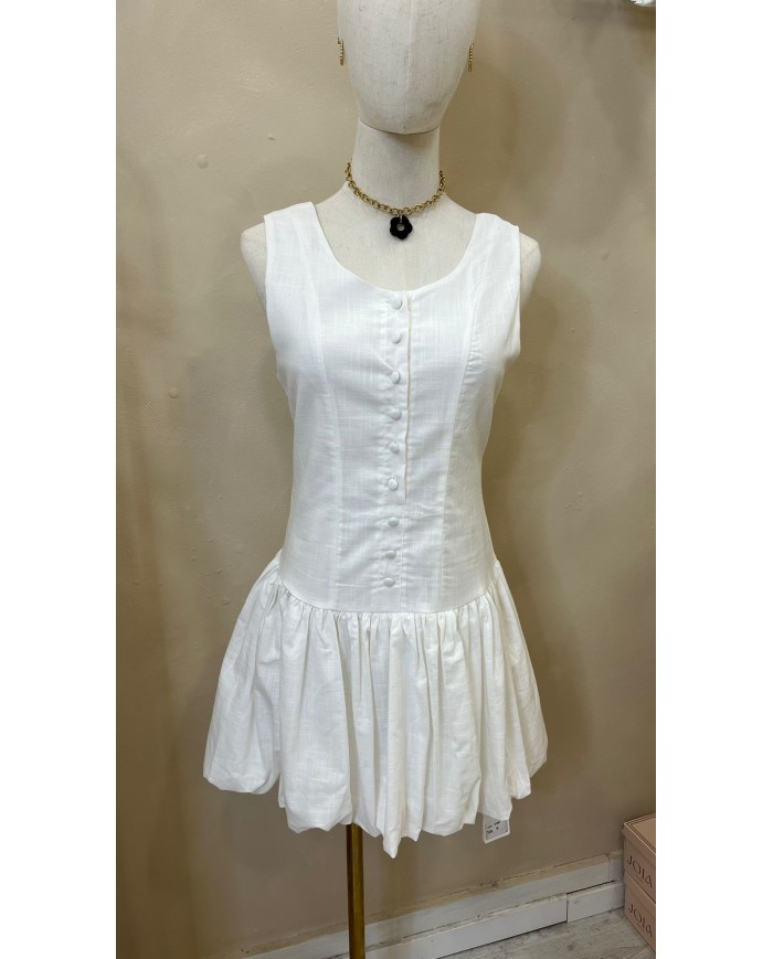 ROBE BALLON LIN BLANC