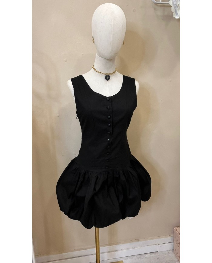 ROBE BALLON LIN NOIR