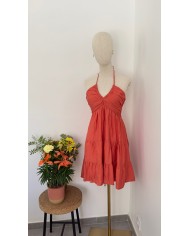 ROBE FLEURIS BEIGE