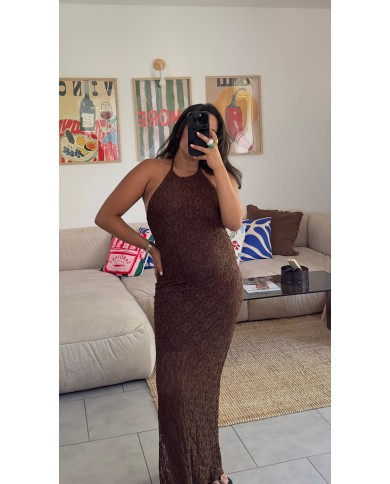 ROBE MOCHA DENTELLE