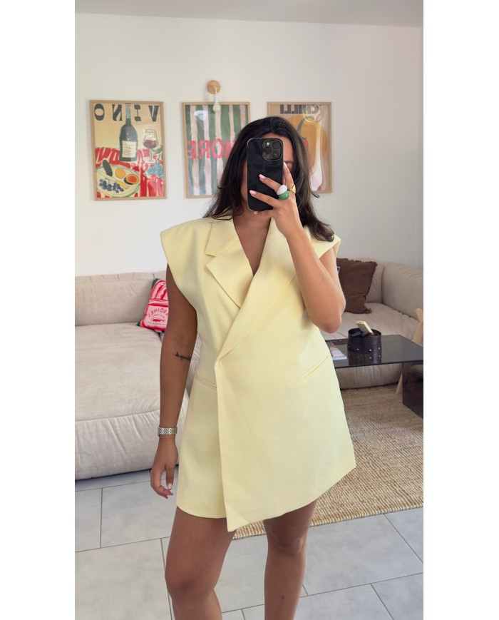 ROBE BLAZER JAUNE PALE