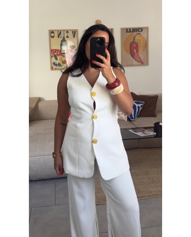 PANTALON ENSEMBLE BLANC