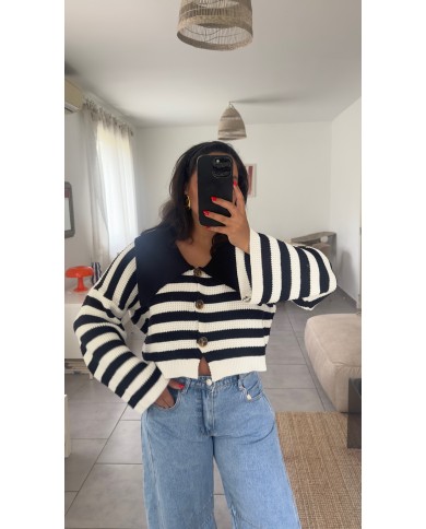 CARDIGAN NOIR ET BLANC