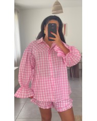 SHORT ENSEMBLE VICHY BLEU