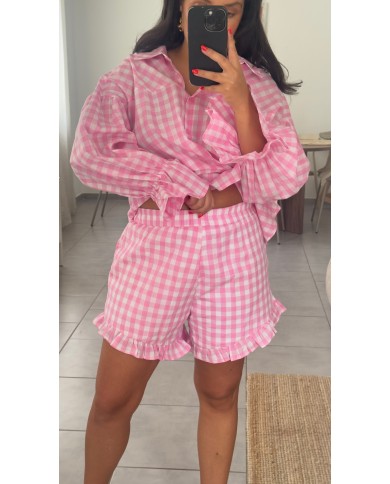 SHORT ENSEMBLE VICHY ROSE
