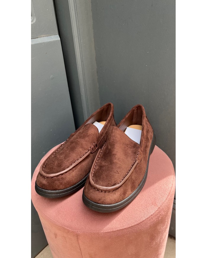 MOCASSIN EN DAIM CHOCO