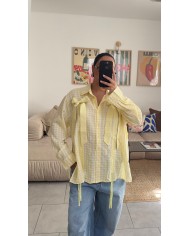 CHEMISE VICHY JAUNE CROP