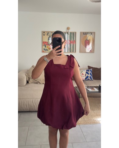 ROBE BALLON BORDEAUX