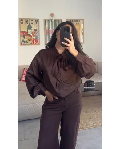 CHEMISE SATIN CHOCO
