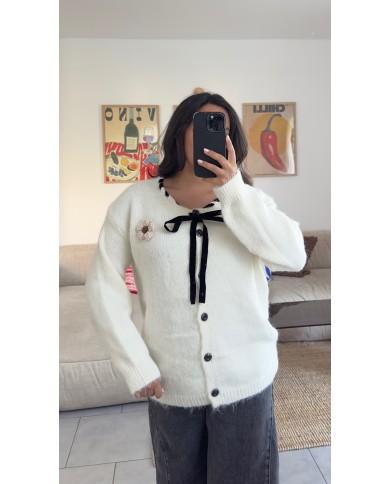 CARDIGAN FLEUR ECRU