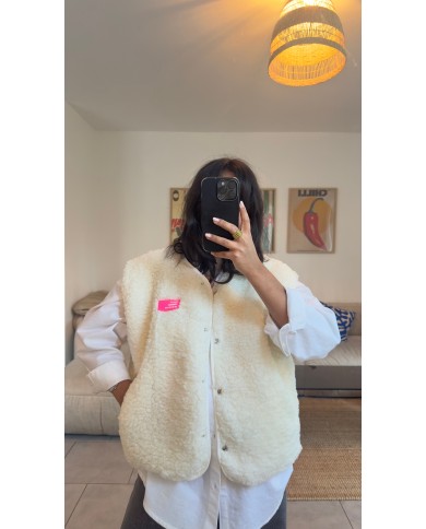 VESTE SANS MANCHE ECRU