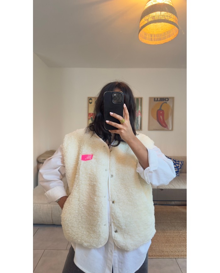 VESTE SANS MANCHE ECRU