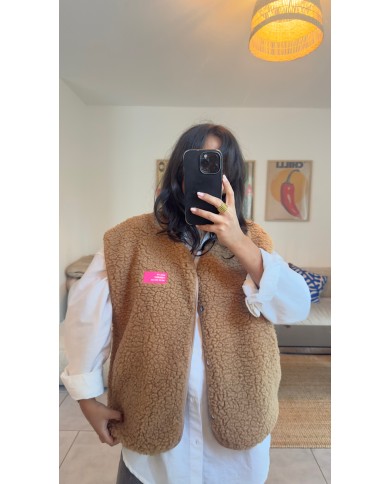 VESTE SANS MANCHE CAMEL