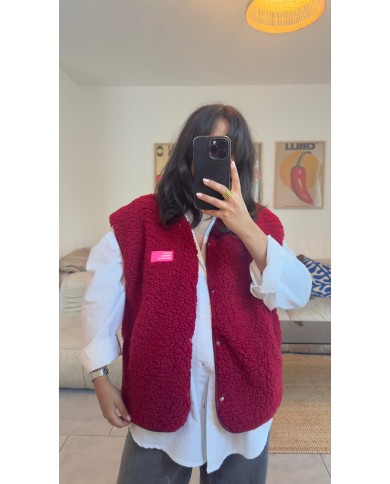 VESTE SANS MANCHE BORDEAUX