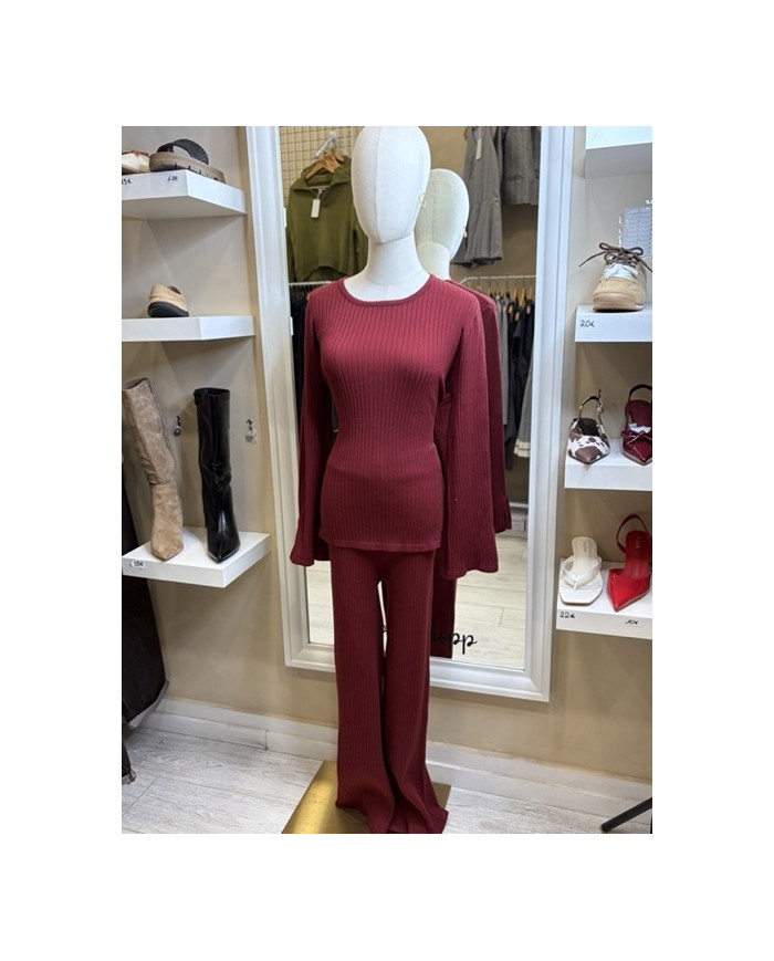 PANTALON ENSEMBLE BORDEAU