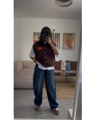 VESTE SANS MANCHE BORDEAUX
