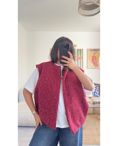VESTE SANS MANCHE BORDEAUX