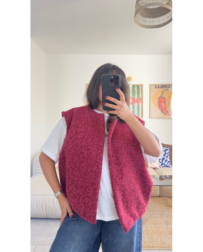 VESTE SANS MANCHE BORDEAUX