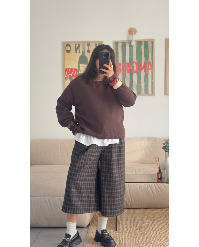 PANTACOURT OVERSIZE À CARREAUX
