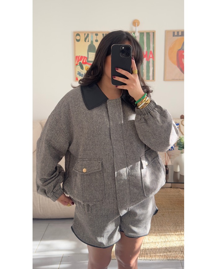 VESTE ENSEMBLE ELLA GRISE