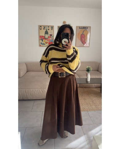 JUPE POPPELINE CHOCO