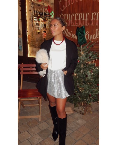 JUPE SEQUIN ARGENTÉE