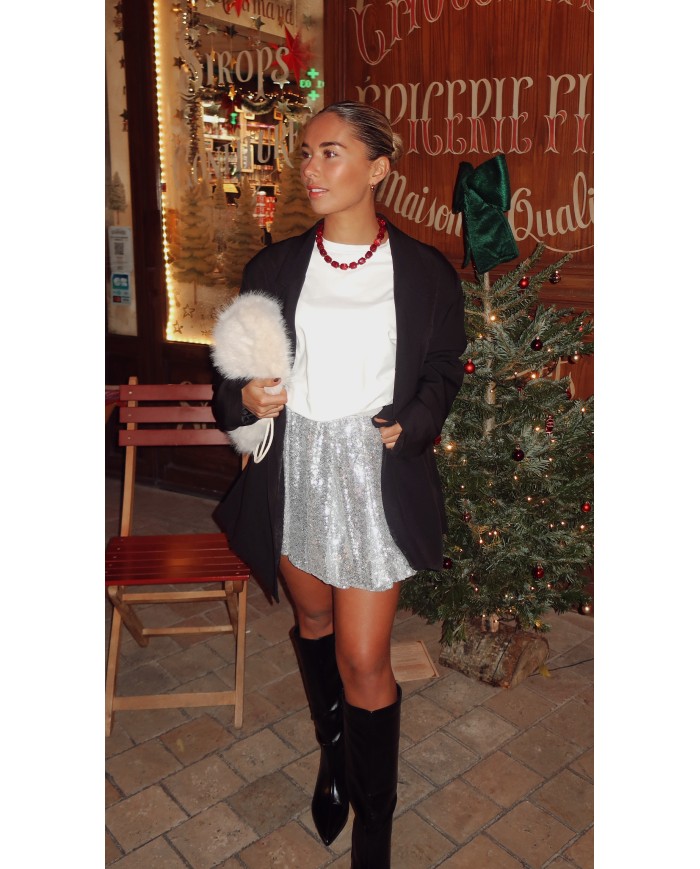 JUPE SEQUIN ARGENTÉE