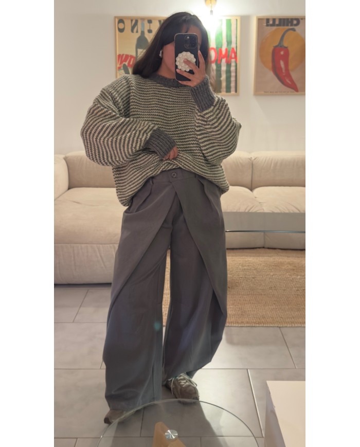 PALAZZO BARREL ASYMETRIQUE GRIS