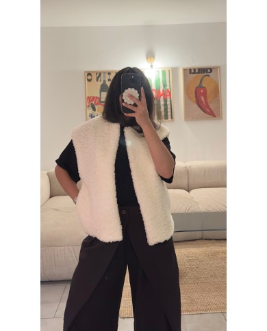 VESTE SANS MANCHE BEIGE