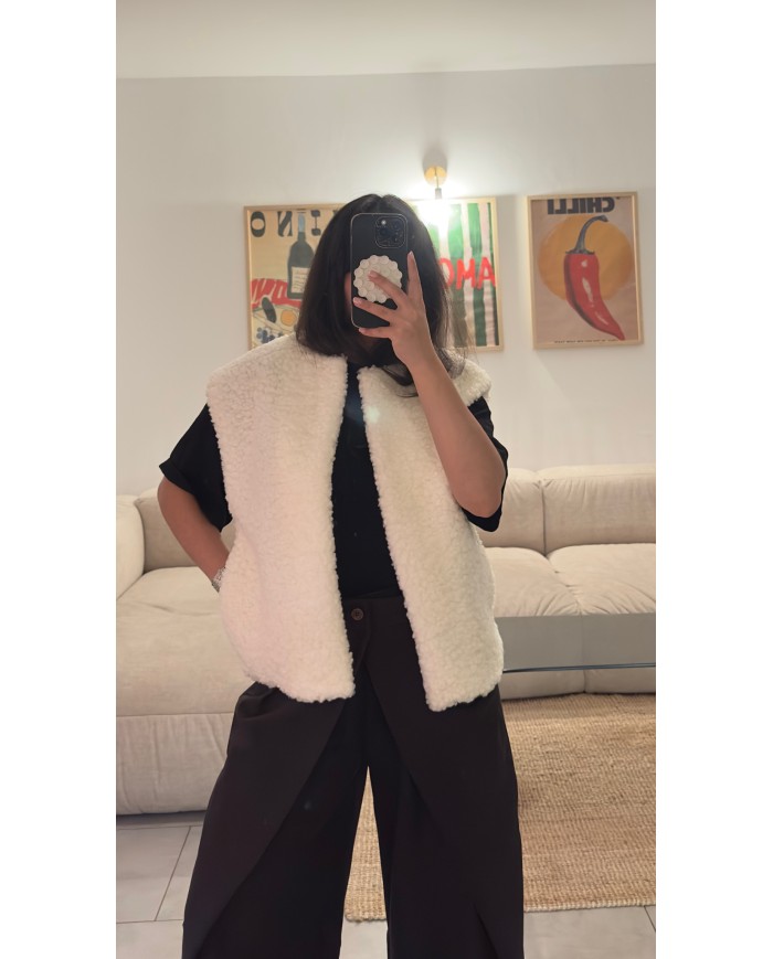 VESTE SANS MANCHE BEIGE