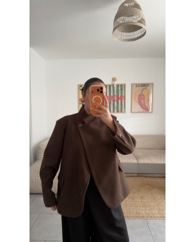 BLAZER LAINE COL MAO CHOCO