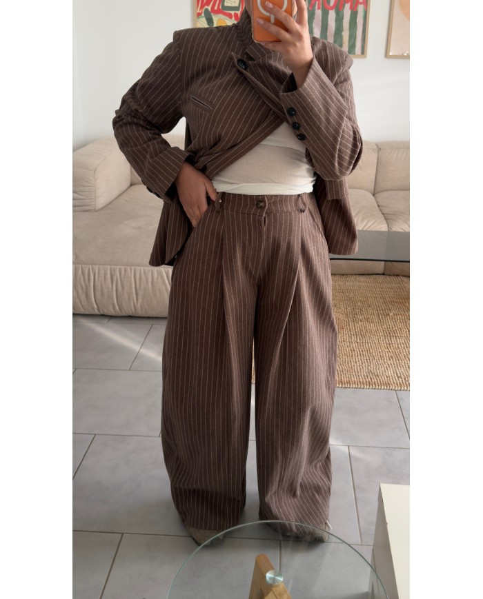 PANTALON RAYÉ EN LAINE